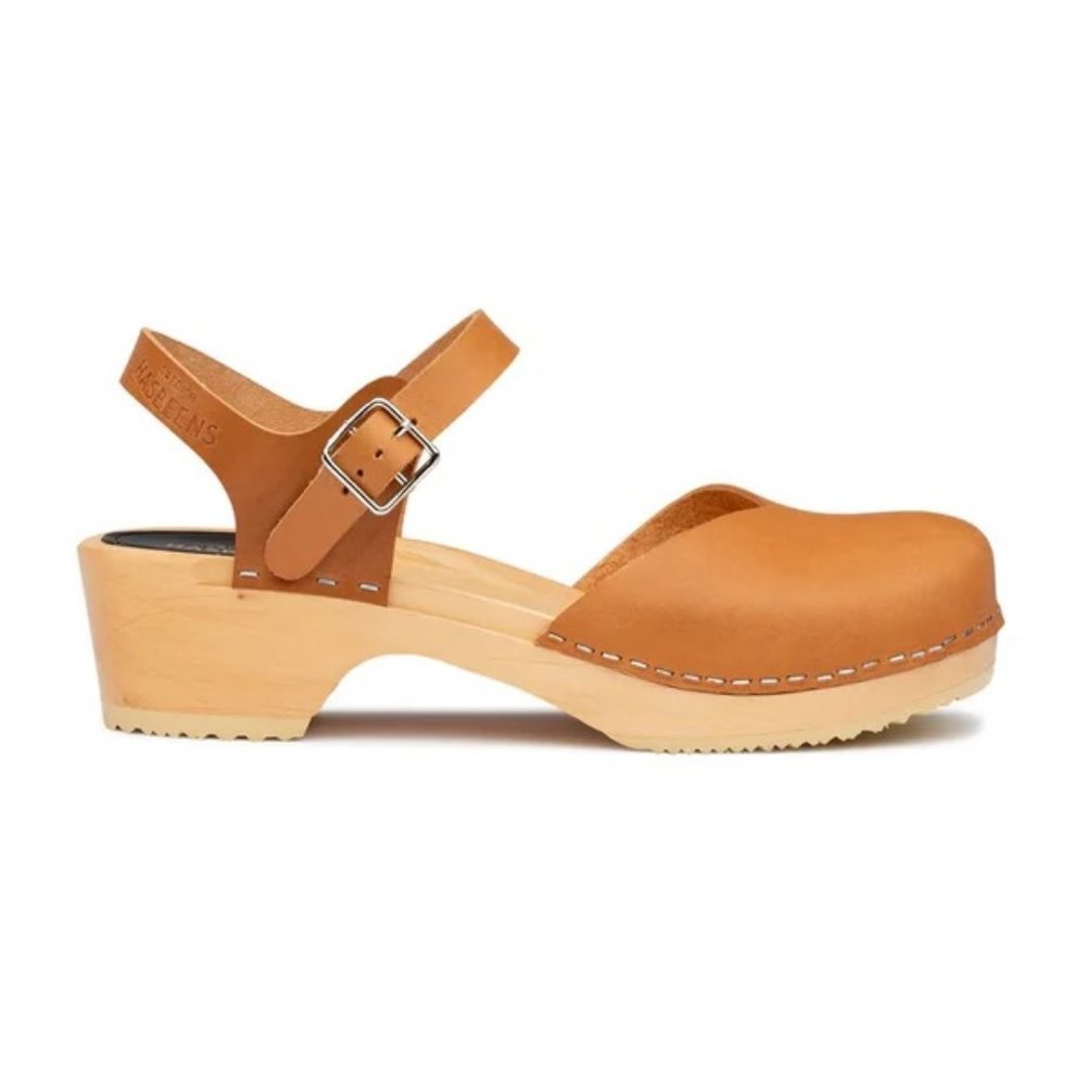 Swedish Hasbeens Covered Low Clog - Natural
